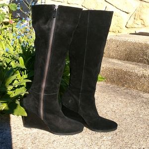 Franco Sarto Watch black suede wedge boots 10M